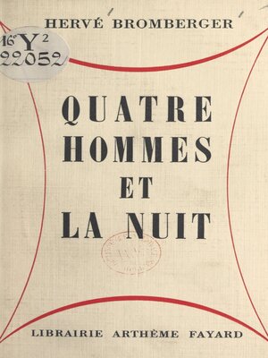 cover image of Quatre hommes et la nuit
